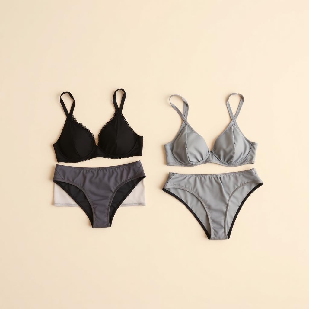 Pack of bralette and knicker sets in grey and black
